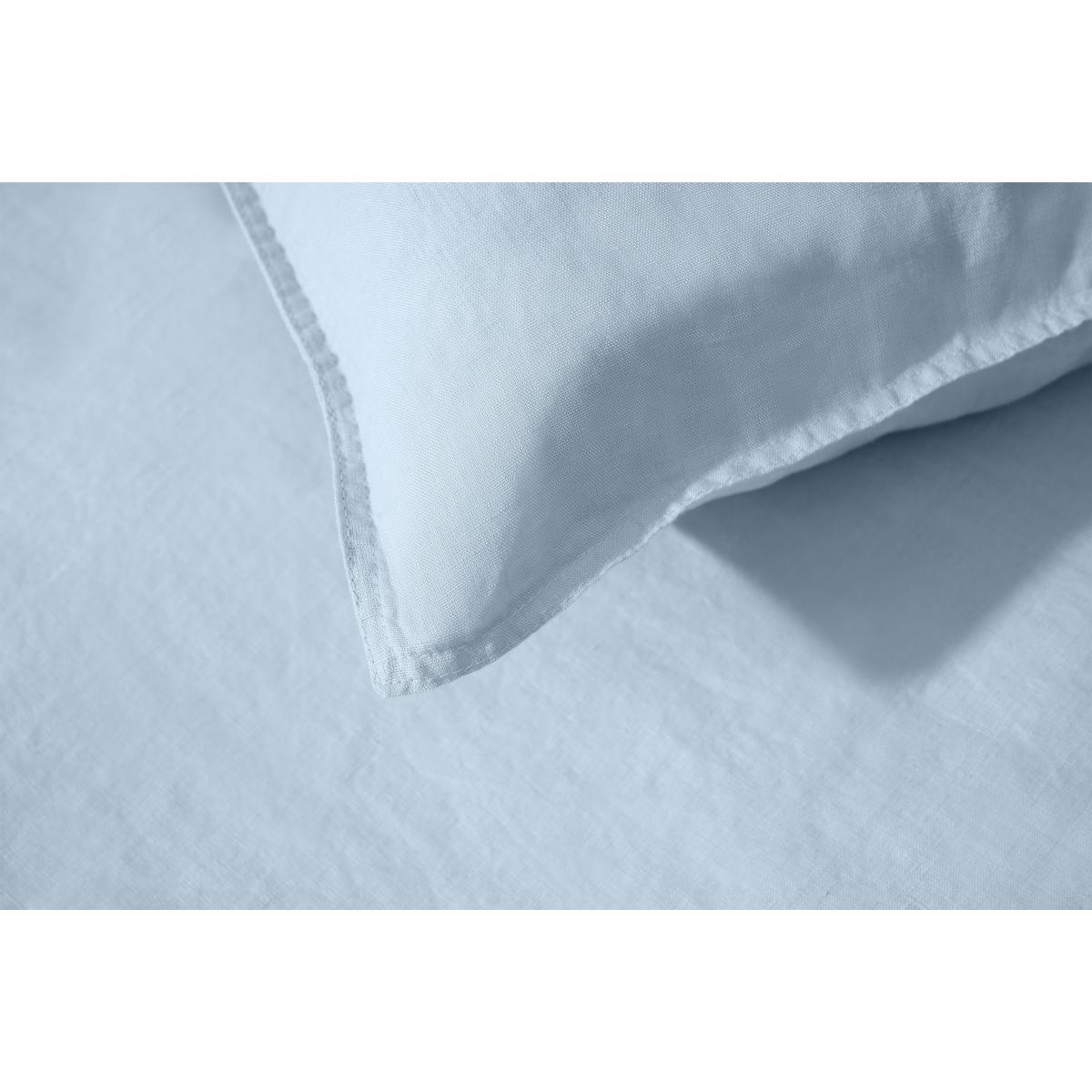 Brisa 100% Linen Duvet Cover, Super King, Sky Blue – image 6