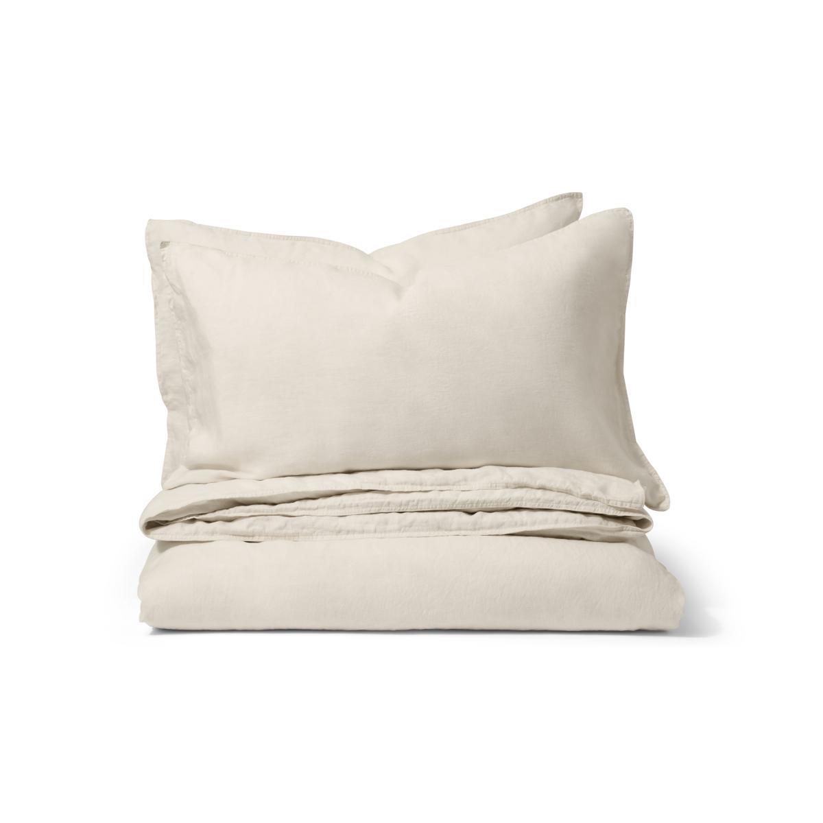 Brisa 100% Linen Duvet Cover + 2 Pillowcases, King Size, Light Beige – image 2