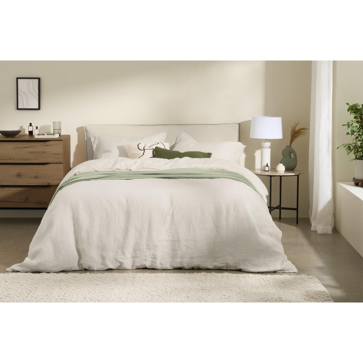 Brisa 100% Linen Duvet Cover + 2 Pillowcases, King Size, Light Beige – image 3