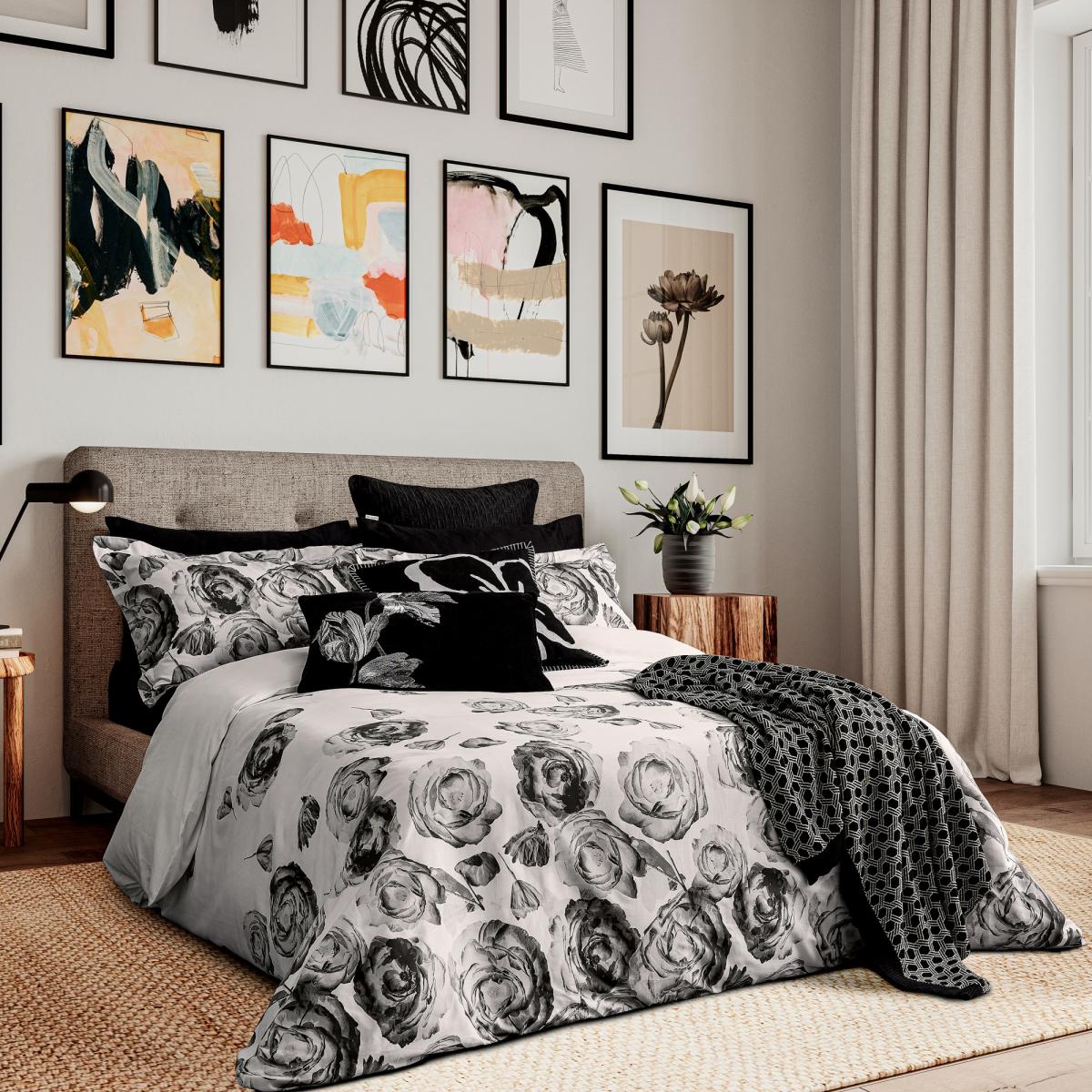 Ted Baker Mono Floral Duvet Cover Set - Super King In BlackGreyWhite – image 3