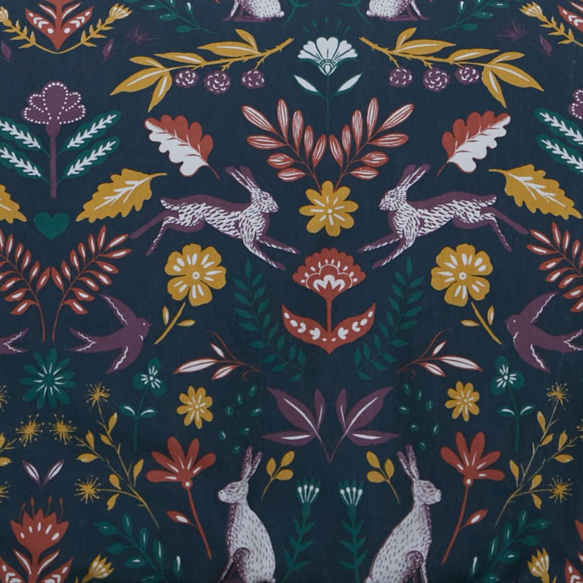 Folky Forest Duvet Cover and Pillowcase Set - Navy / Superking – image 3