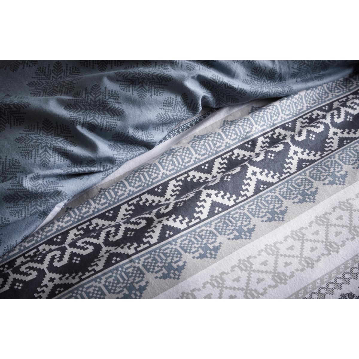 Flannelette Prague Duvet Cover and Pillowcase Set - Grey / Super King – image 2