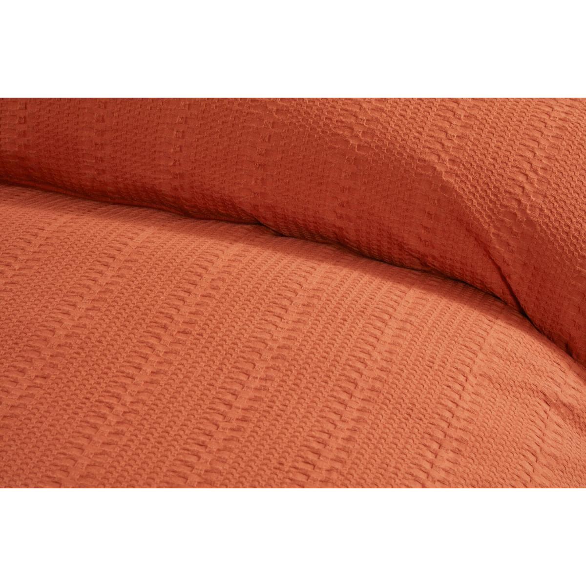 Merida Waffle Stripe Duvet Cover and Pillowcase Set - Rust / Superking – image 4
