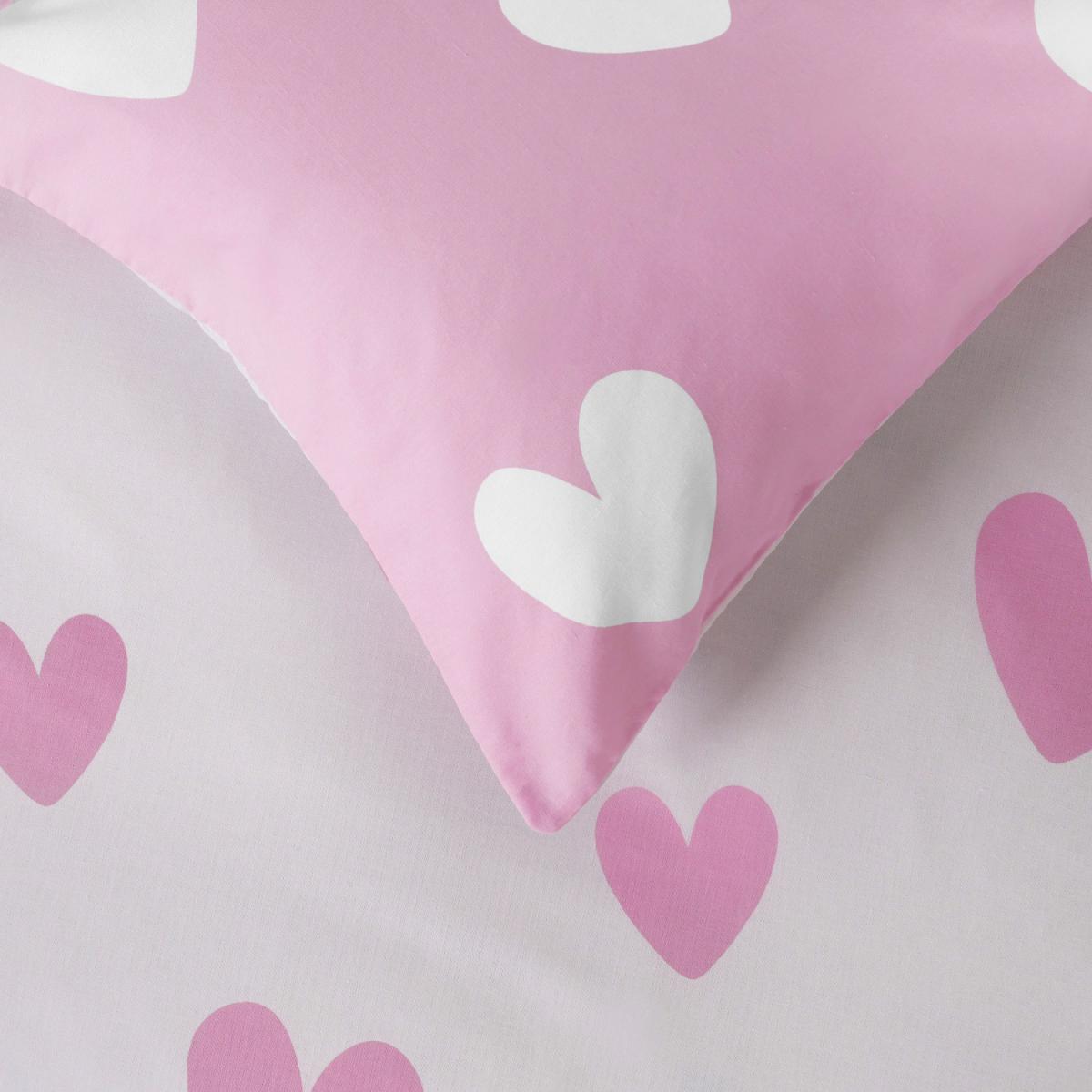 Dreamscene Love Heart Print Duvet Cover with Pillowcase Quilt Bedding Set - Pink / Superking – image 4