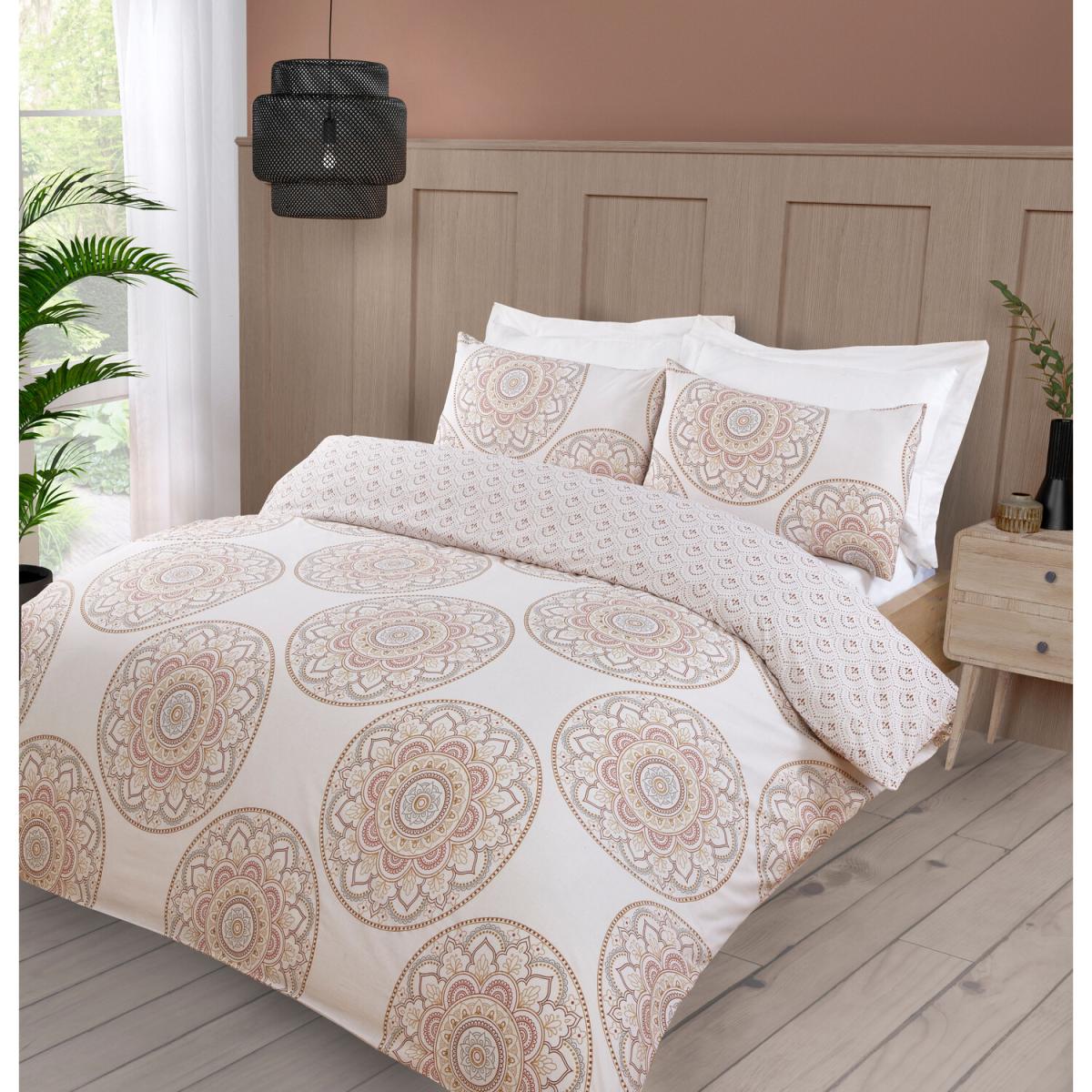 Mandala Duvet Cover and Pillowcase Set - Natural / Superking – image 2