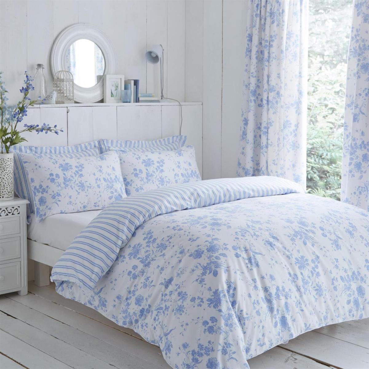 Amelie 144 Thread Count Duvet Cover Set - Blue / Superking