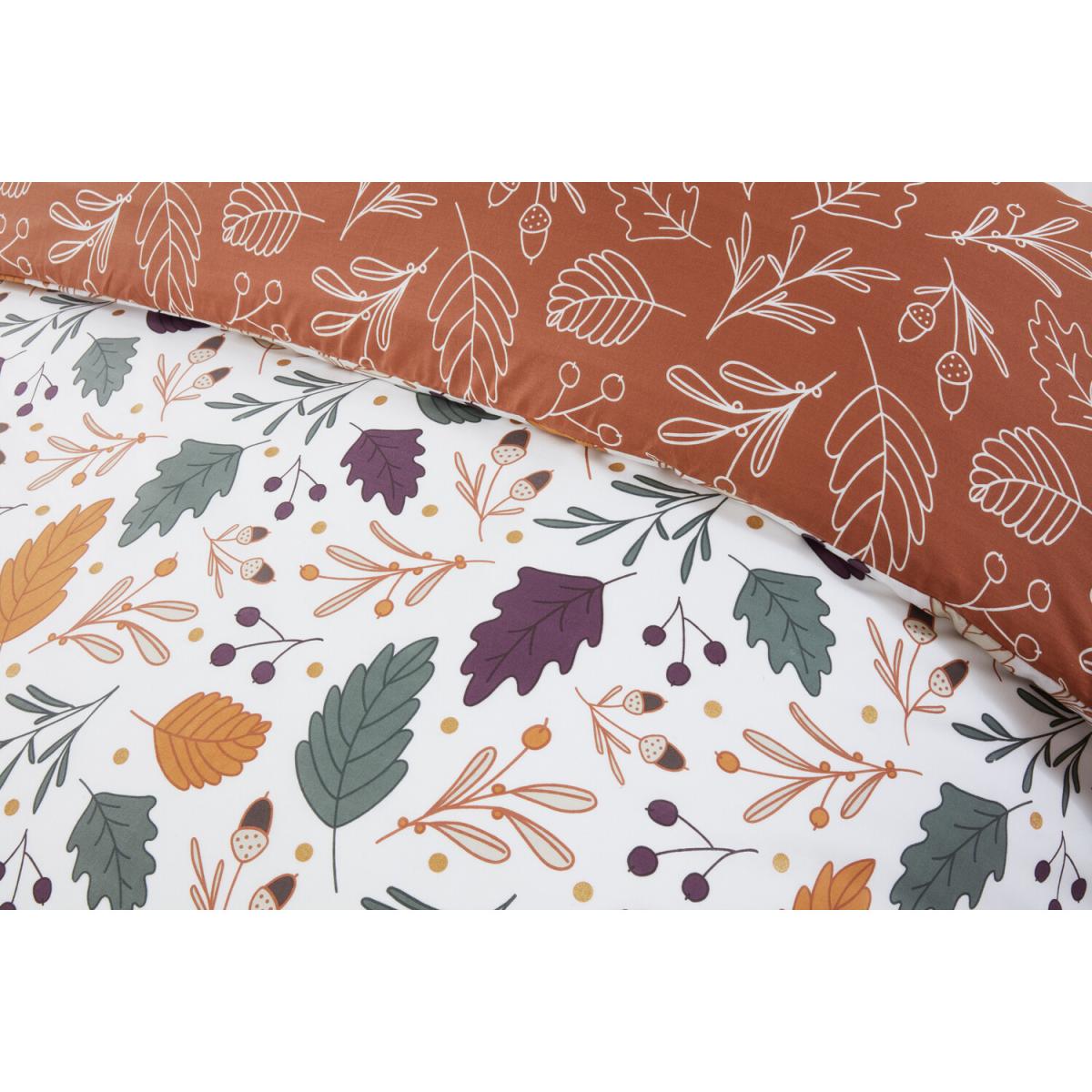 Autumnal Leaves Duvet Cover and Pillowcase Set - Rust / Superking – image 4