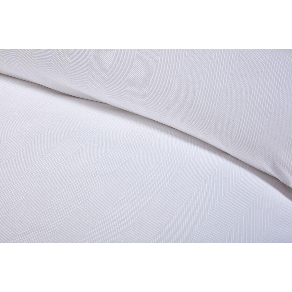Hampstead Herringbone Stripe Duvet Cover and Pillowcase Set - White / Superking – image 4