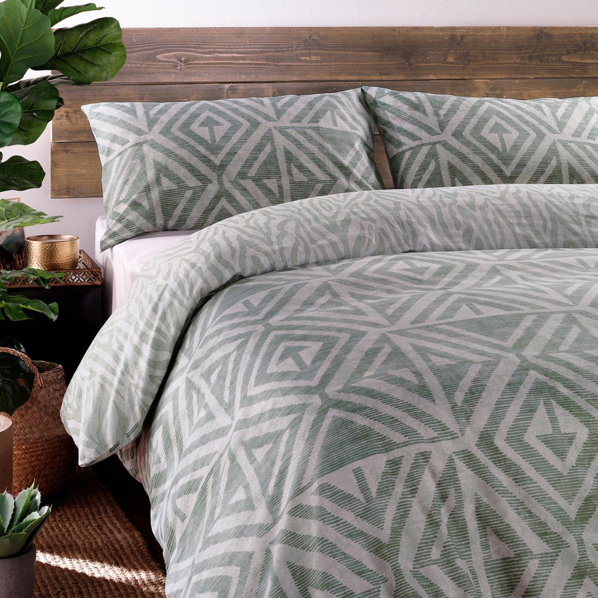 Global Geometric Duvet Cover Set - Green / Superking – image 2