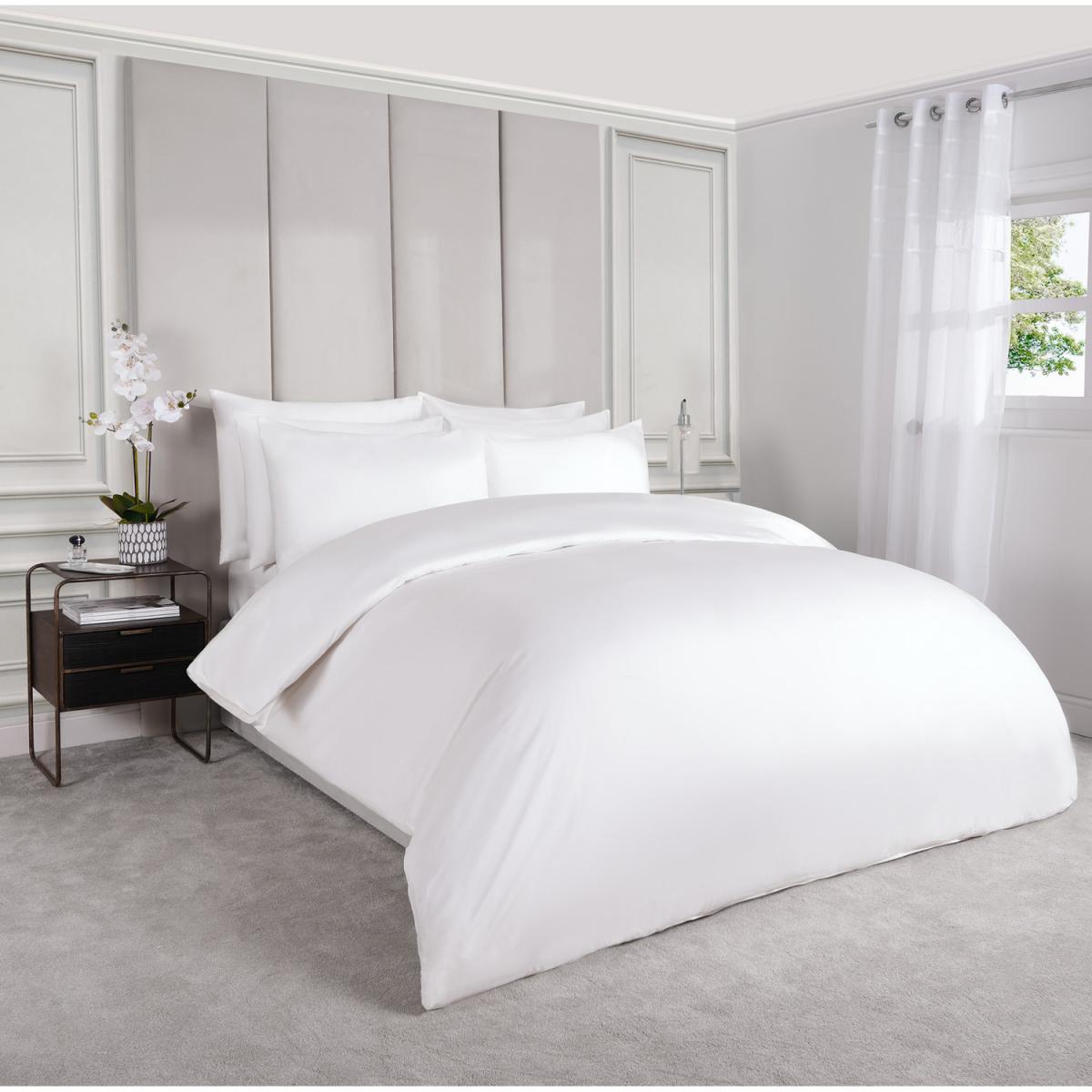 Highams 220 Thread Count Hotel Luxury Premium Quality Cotton Soft Duvet Cover - White / Superking / 220 – image 3