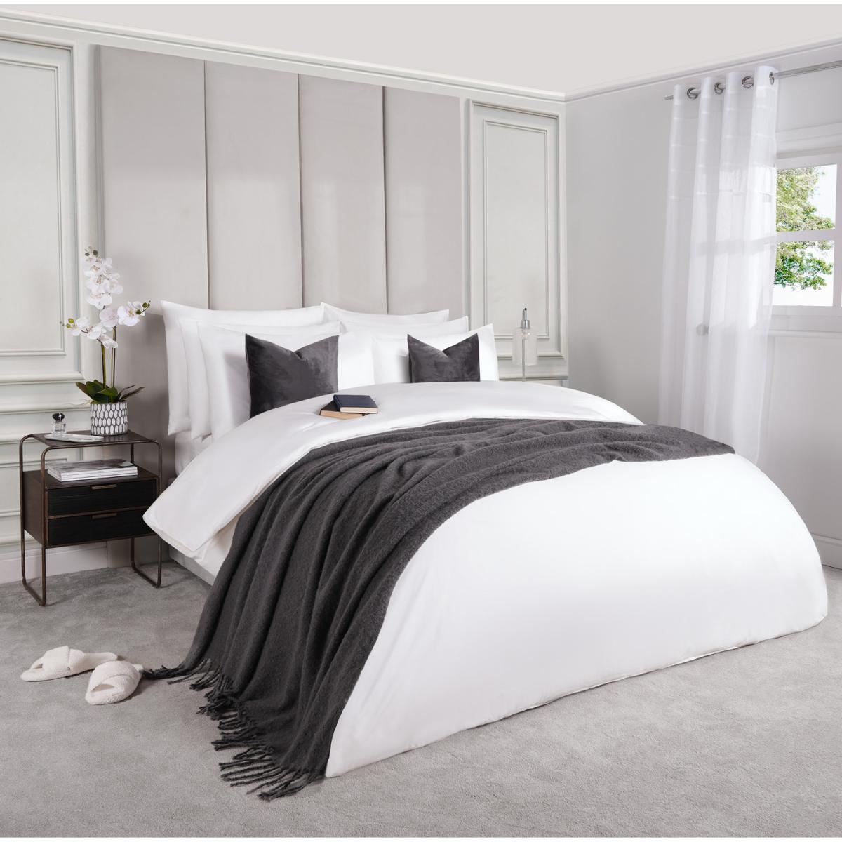 Highams 220 Thread Count Hotel Luxury Premium Quality Cotton Soft Duvet Cover - White / Superking / 220 – image 8