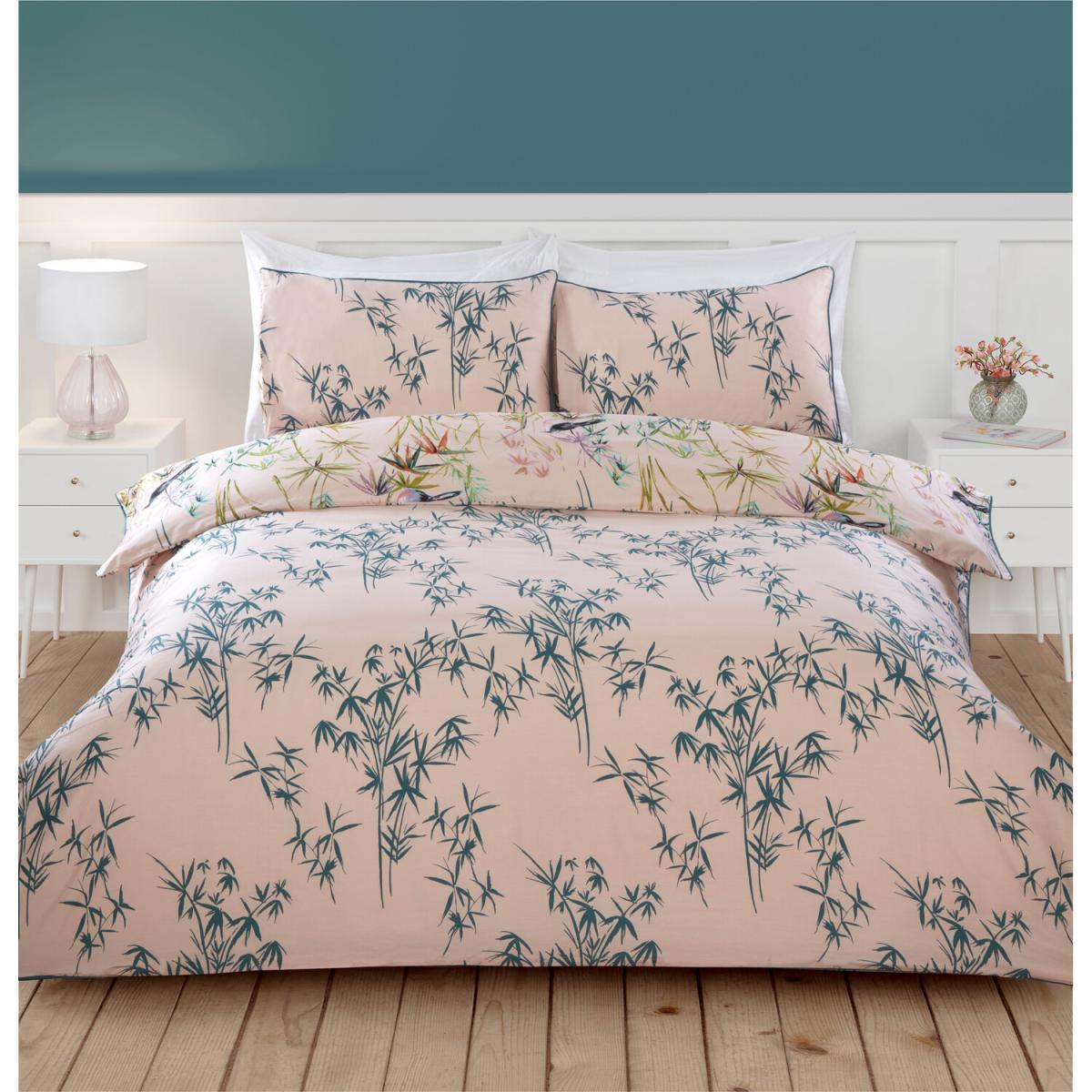 Oriental Bloom Duvet Cover and Pillowcase Set - Blush / Superking – image 2