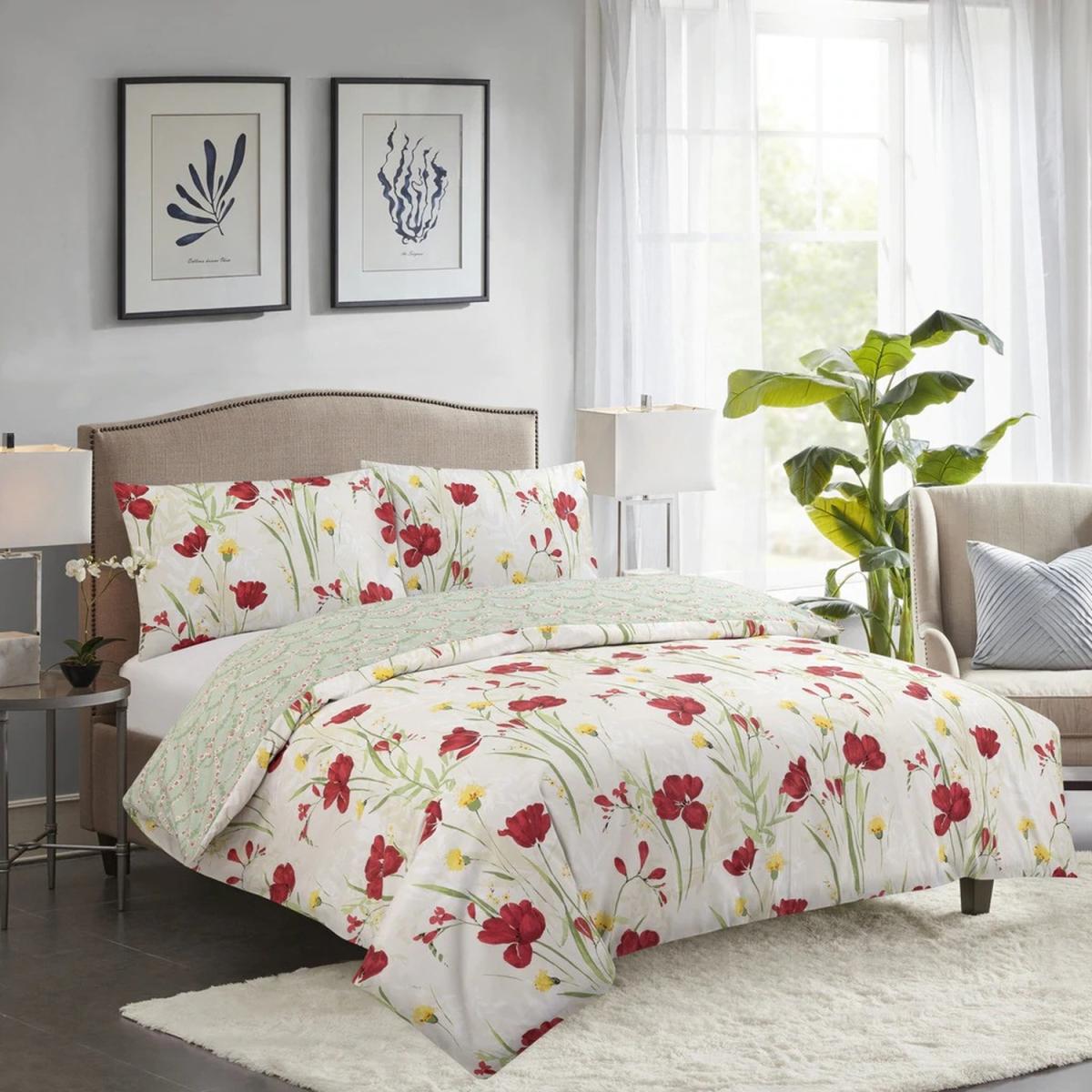 Vantona Classic Verity Poppies Duvet Cover Set - Red / Super King – image 2