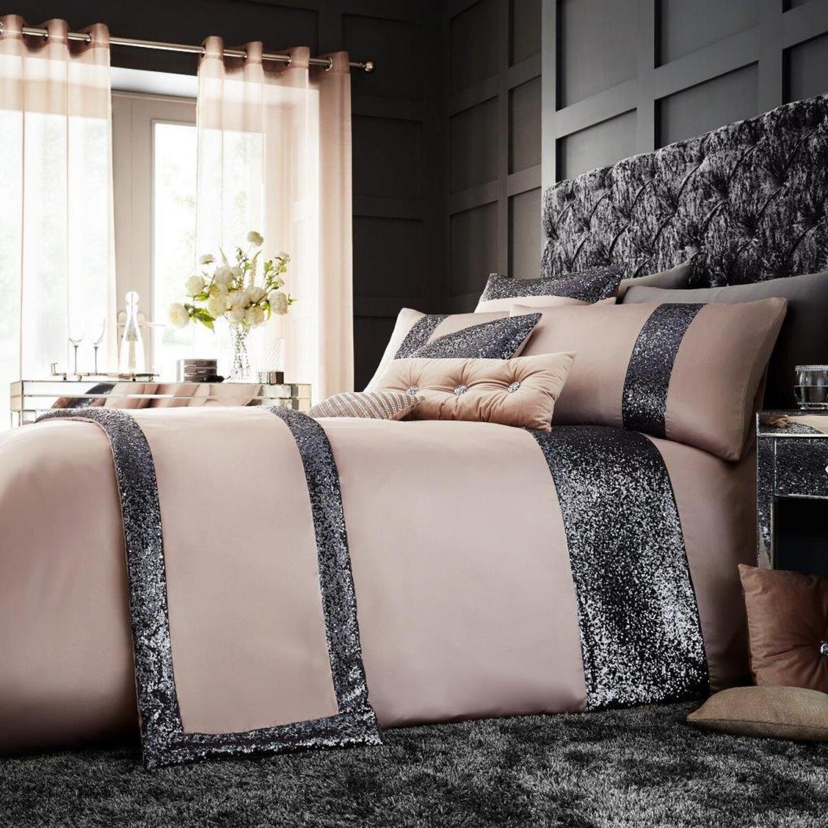 Luxury Glamorous Duvet Cover and Pillowcase Set - Chambray / Superking – image 3