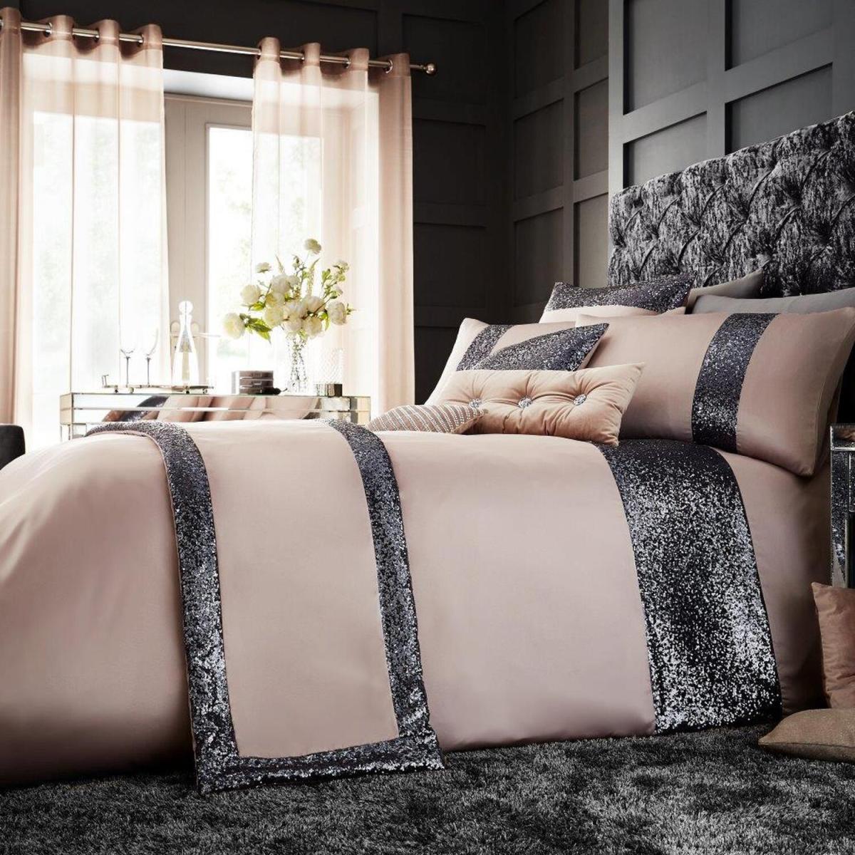 Luxury Glamorous Duvet Cover and Pillowcase Set - Chambray / Superking – image 1