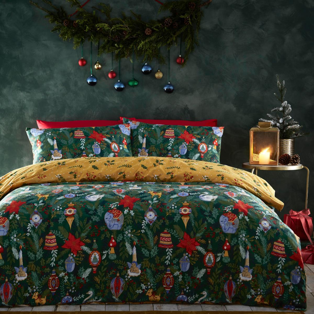 Christmas Trinket Duvet Cover Set - Pine Green / Superking – image 2