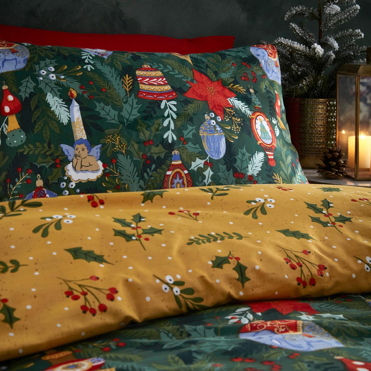 Christmas Trinket Duvet Cover Set - Pine Green / Superking – image 3