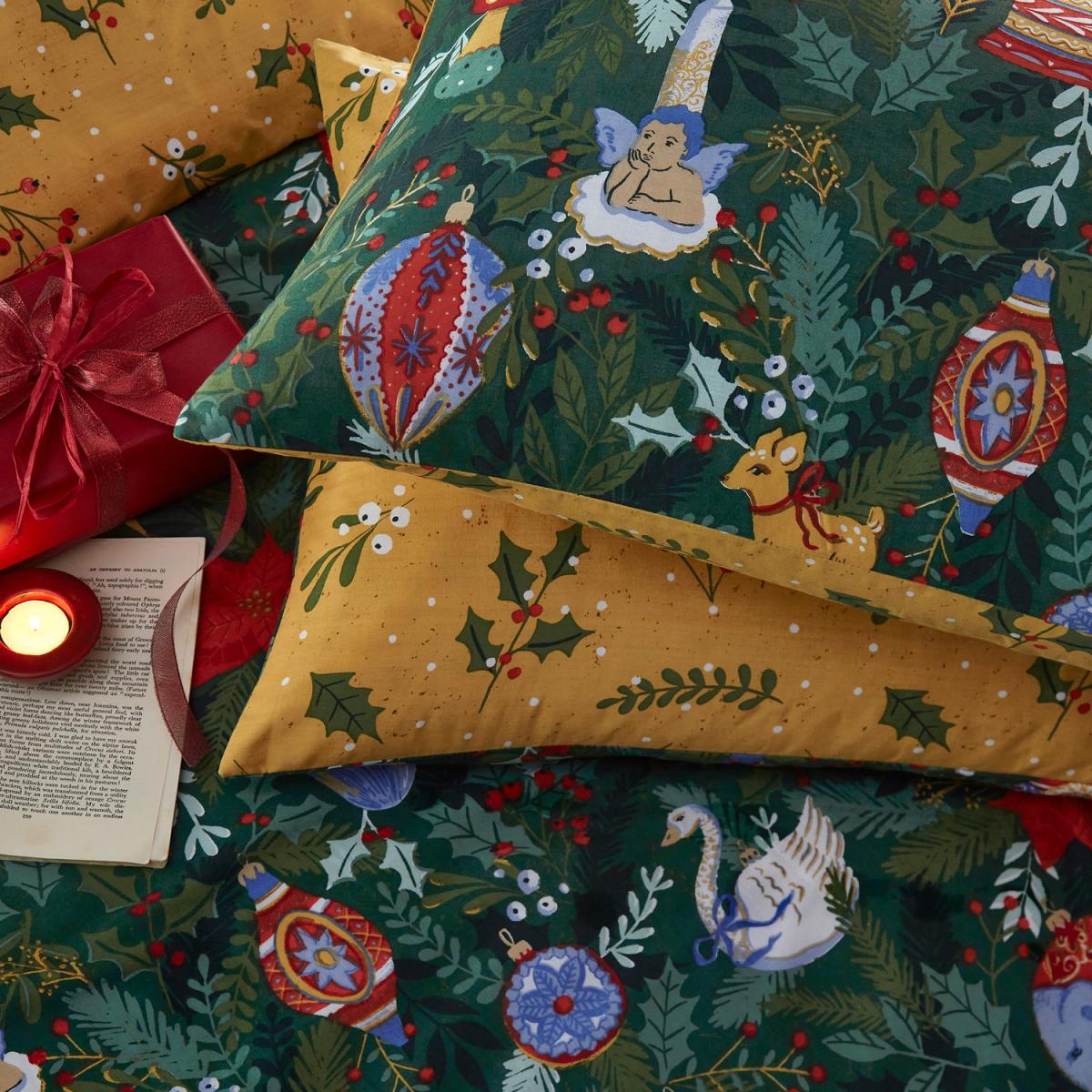 Christmas Trinket Duvet Cover Set - Pine Green / Superking – image 4
