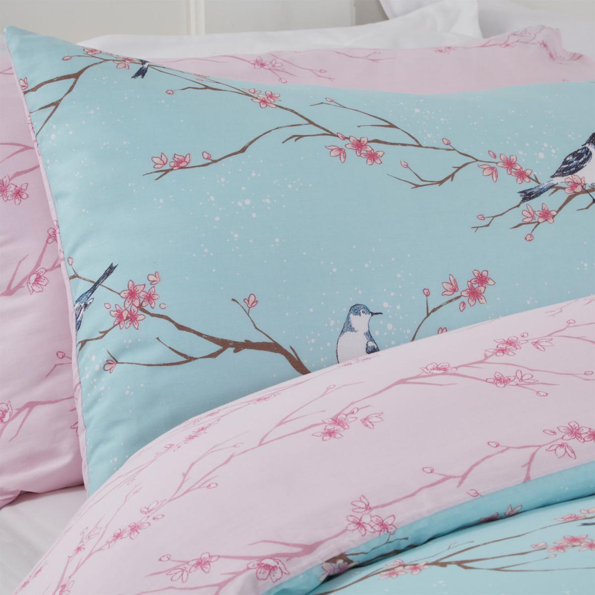 Dreamscene Blossom Bird Duvet Cover with Pillowcases - Blue / Superking – image 4