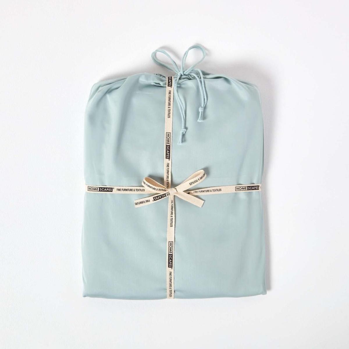 Organic Egyptian Cotton Duvet Cover Set - Duck Egg / Superking – image 2