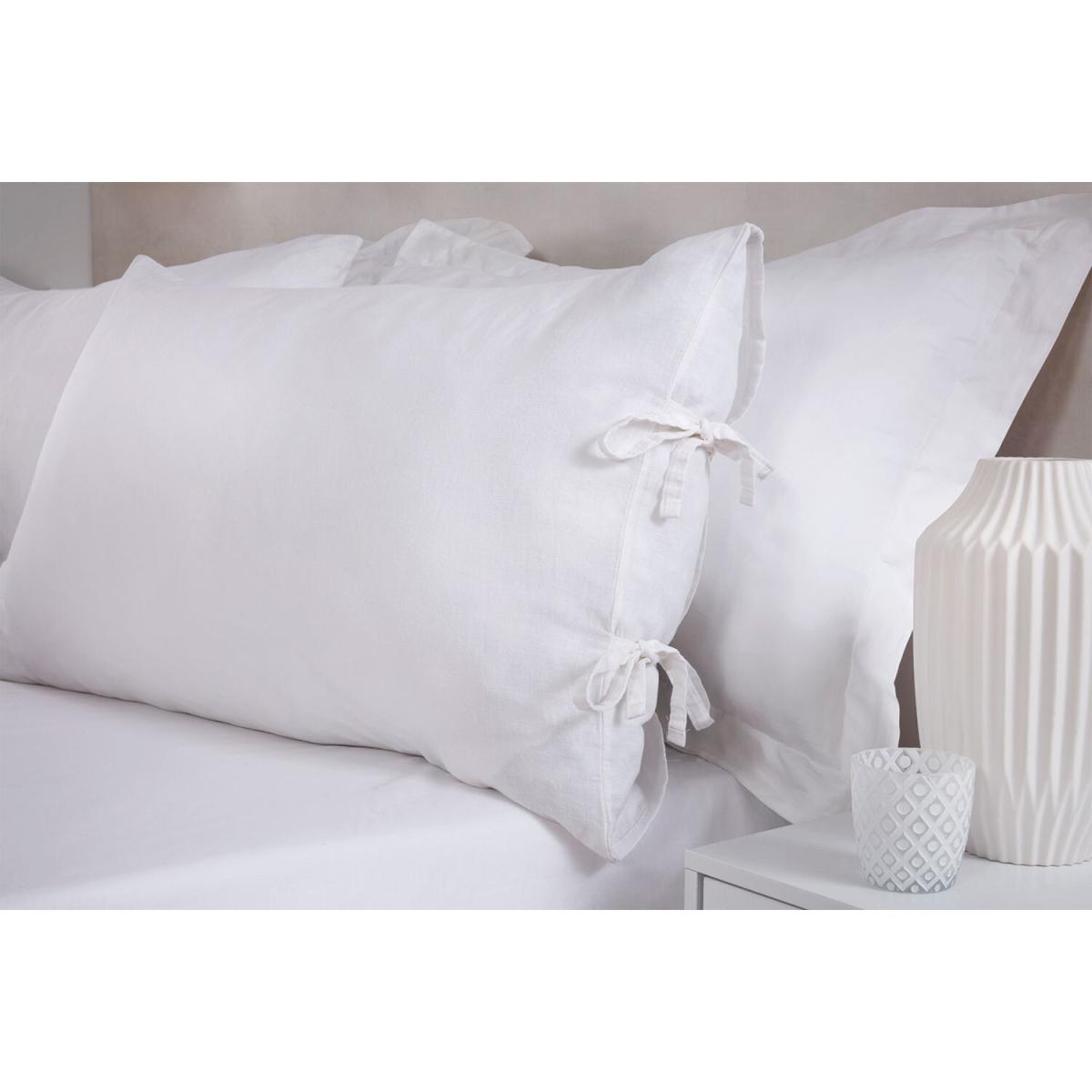 Cotton Linen Duvet and Pillowcase Set - White / Superking – image 6