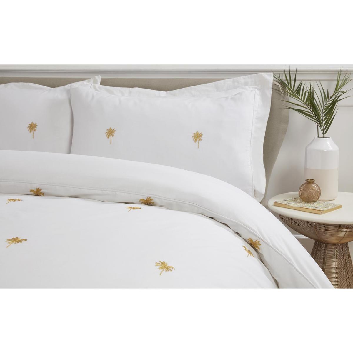 Palm Trees Embroidered Duvet and Pillowcase Set - Super King size – image 2