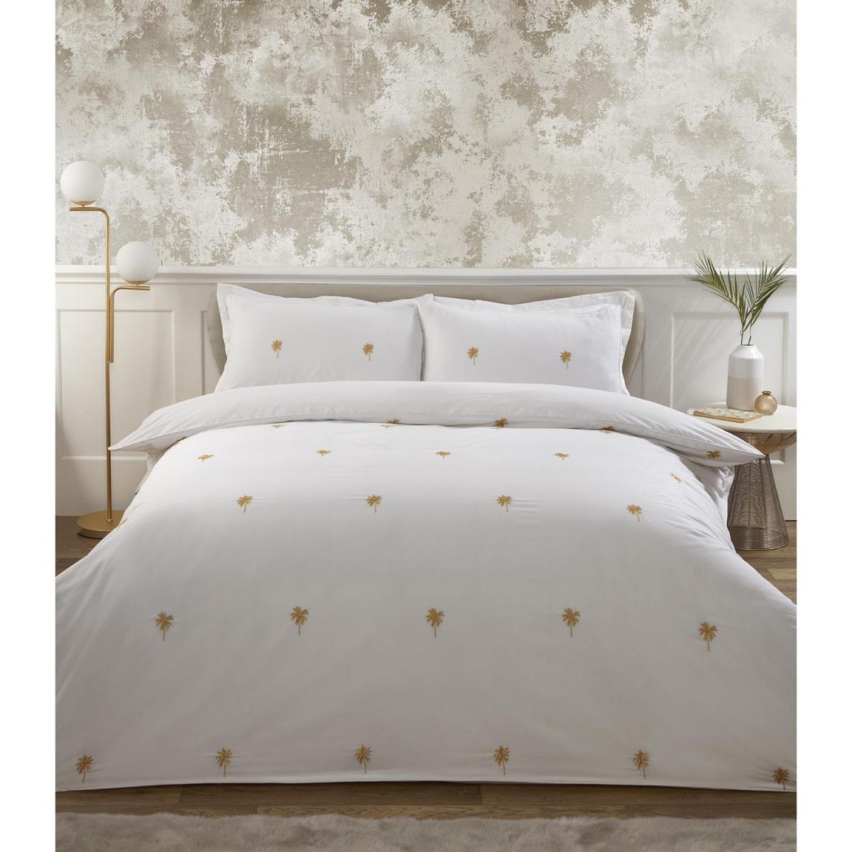 Palm Trees Embroidered Duvet and Pillowcase Set - Super King size – image 7