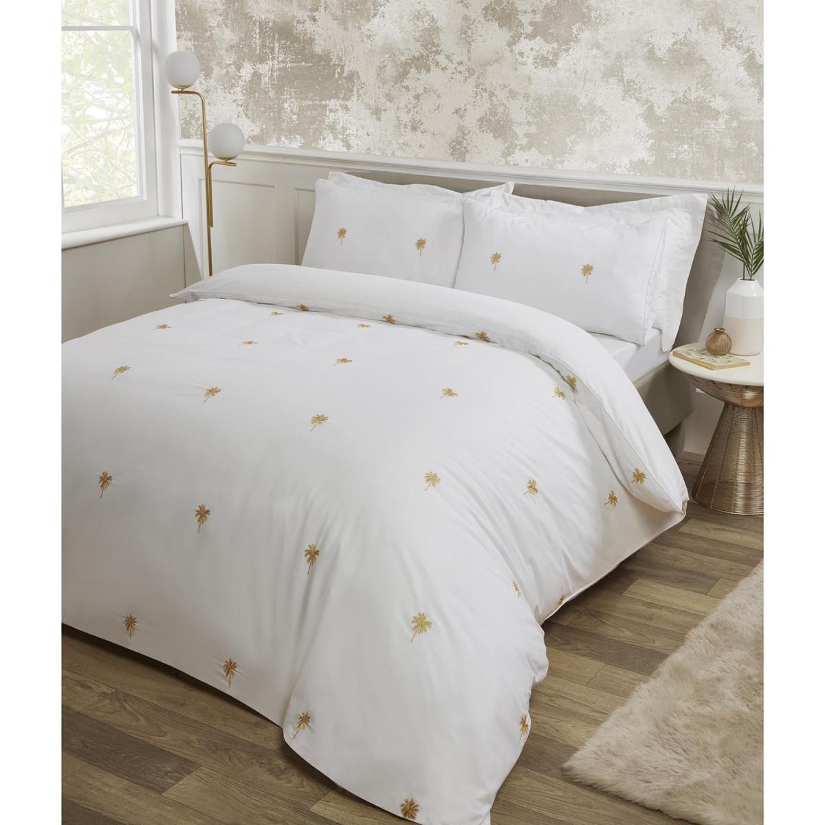 Palm Trees Embroidered Duvet and Pillowcase Set - Super King size – image 1
