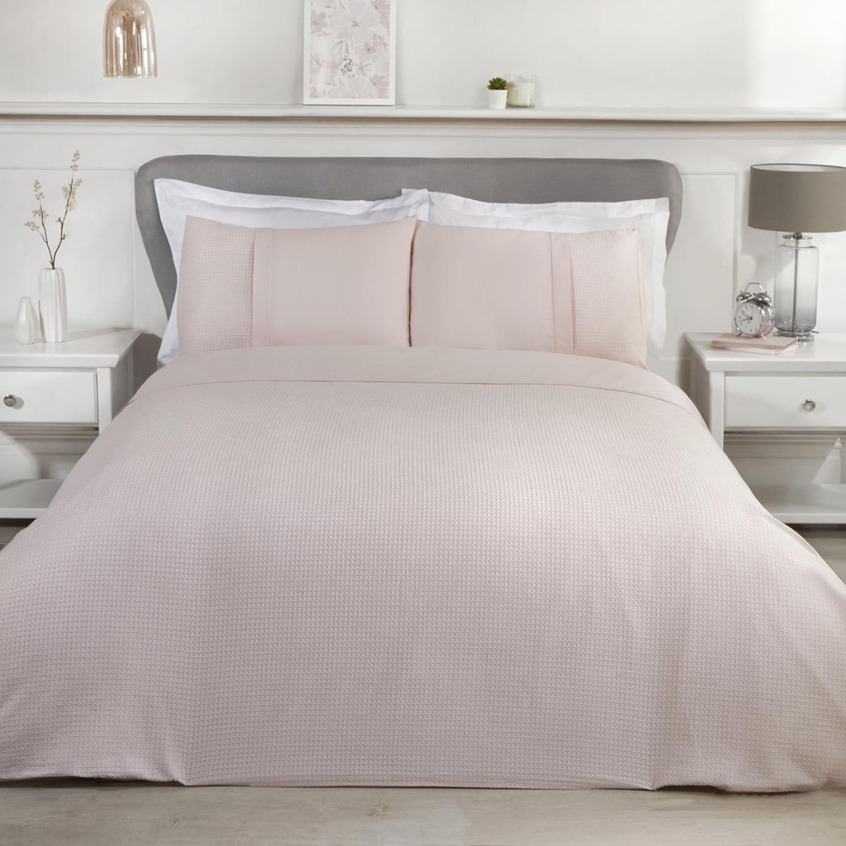 Luxury Waffle Duvet Cover and Pillowcase Set - Navy / Superking – image 6