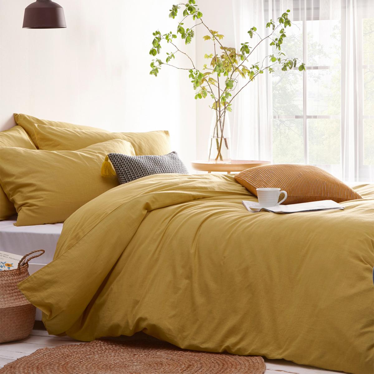 Linen Look Duvet Cover Set - Superking – image 3