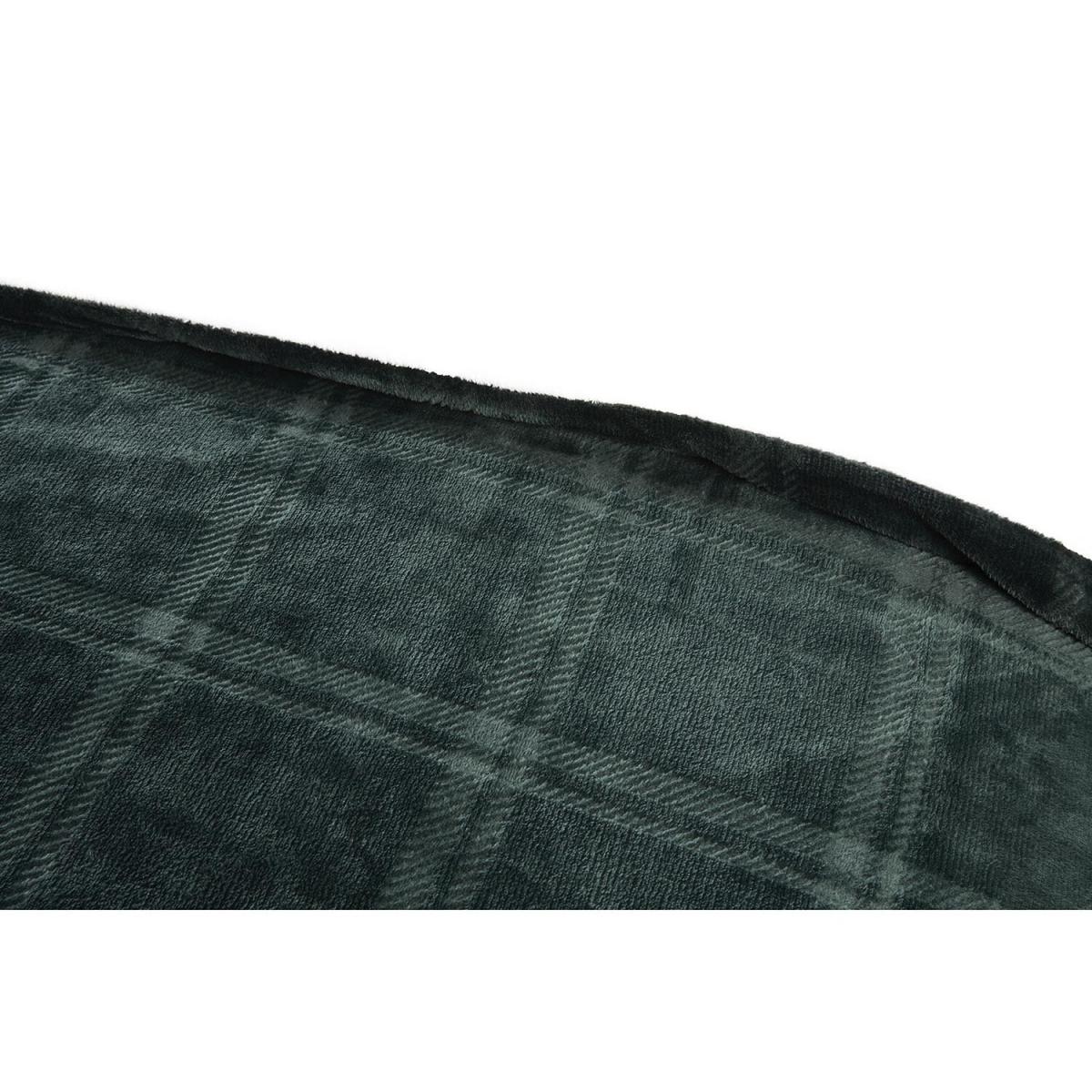 Halston Check Fleece Duvet Cover and Pillowcase Set - Green / Superking – image 4