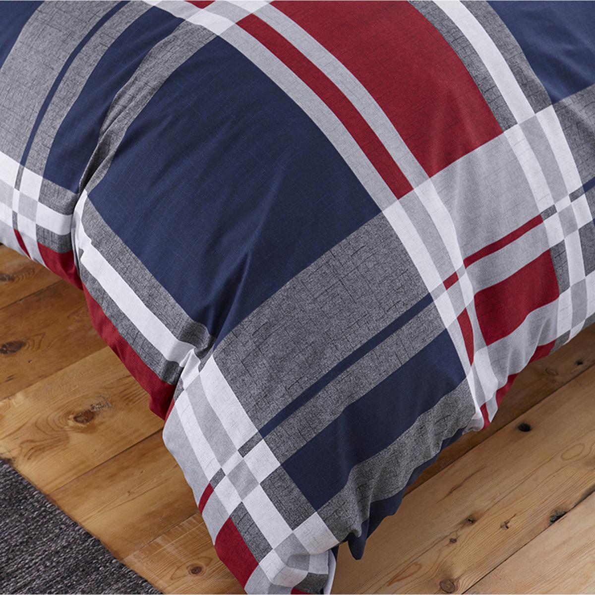Carsron Red and Blue Duvet Cover Set - Red / Blue / Super King Duvet Set – image 2