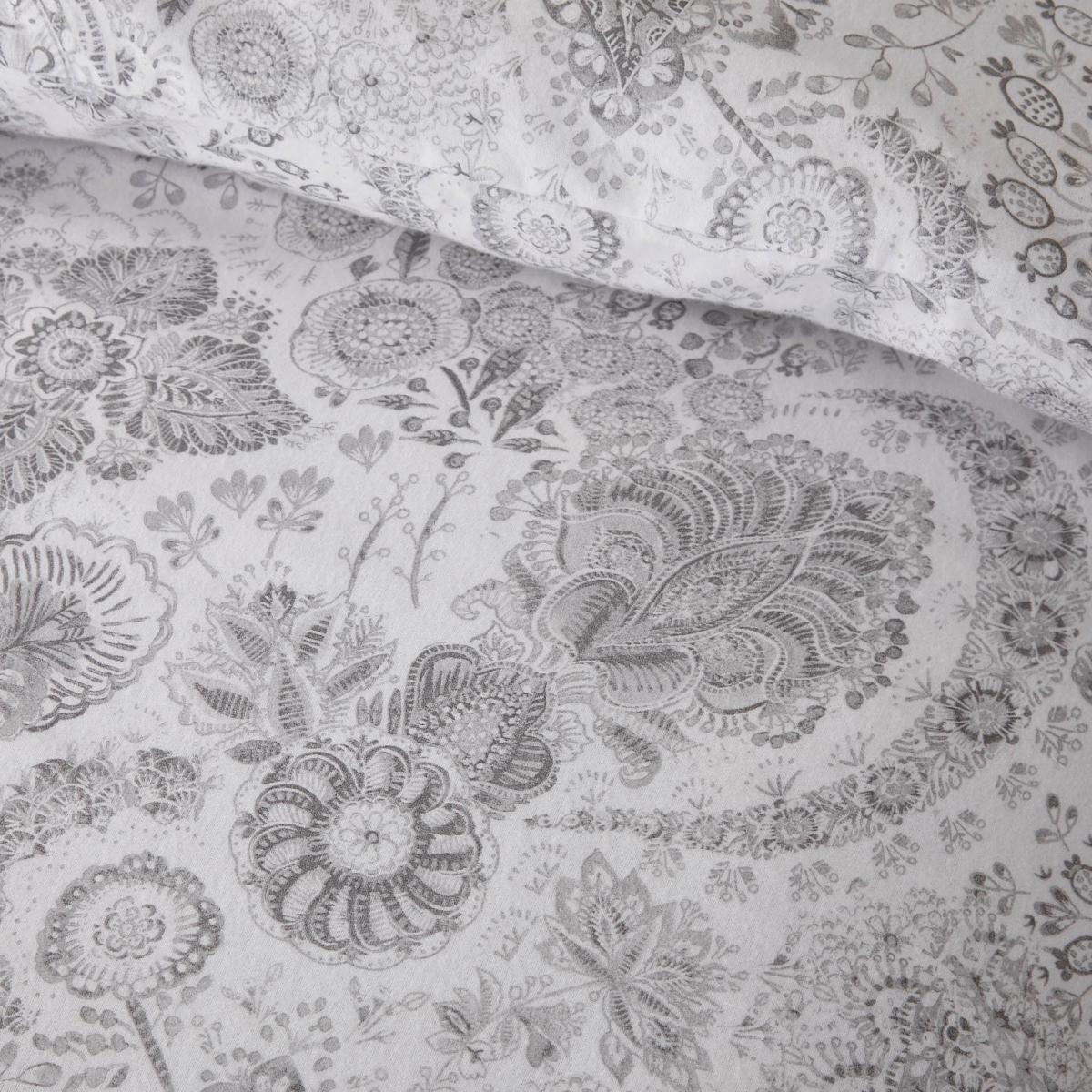 Holly Willoughby Ayana Grey 100% Brushed Cotton Reversible Duvet Cover and Pillowcase Set Light Grey – image 3