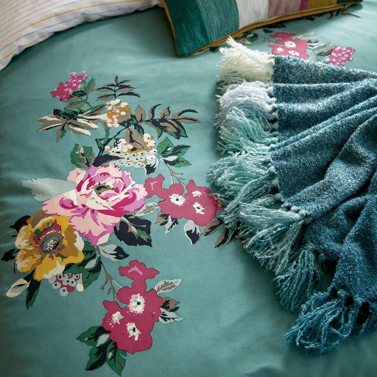 Joules Cotswold Floral Blue 100% Cotton Percale Duvet Cover Set Ocean Blue – image 3