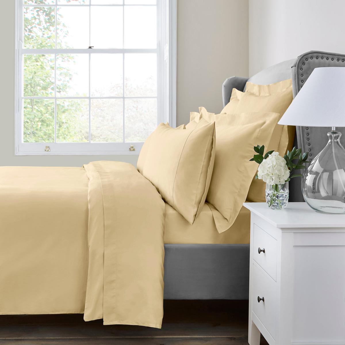 Dorma 300 Thread Count 100% Cotton Sateen Plain Buttermilk Duvet Cover Buttermilk – image 2