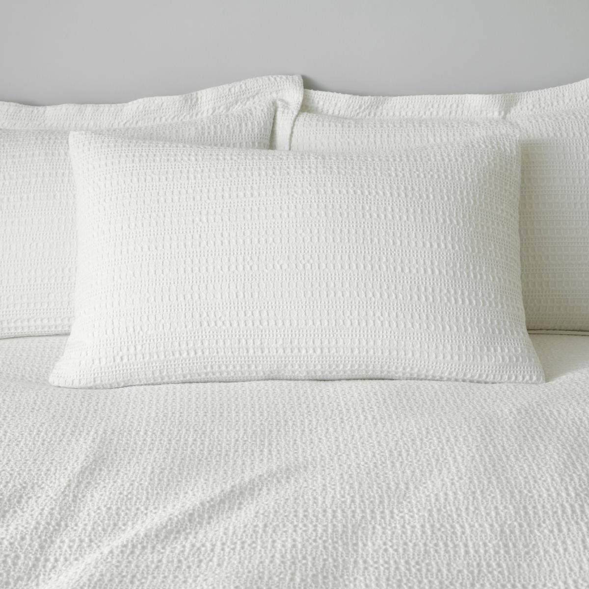 Amberley Waffle White 100% Cotton Duvet Cover and Pillowcase Set White – image 3