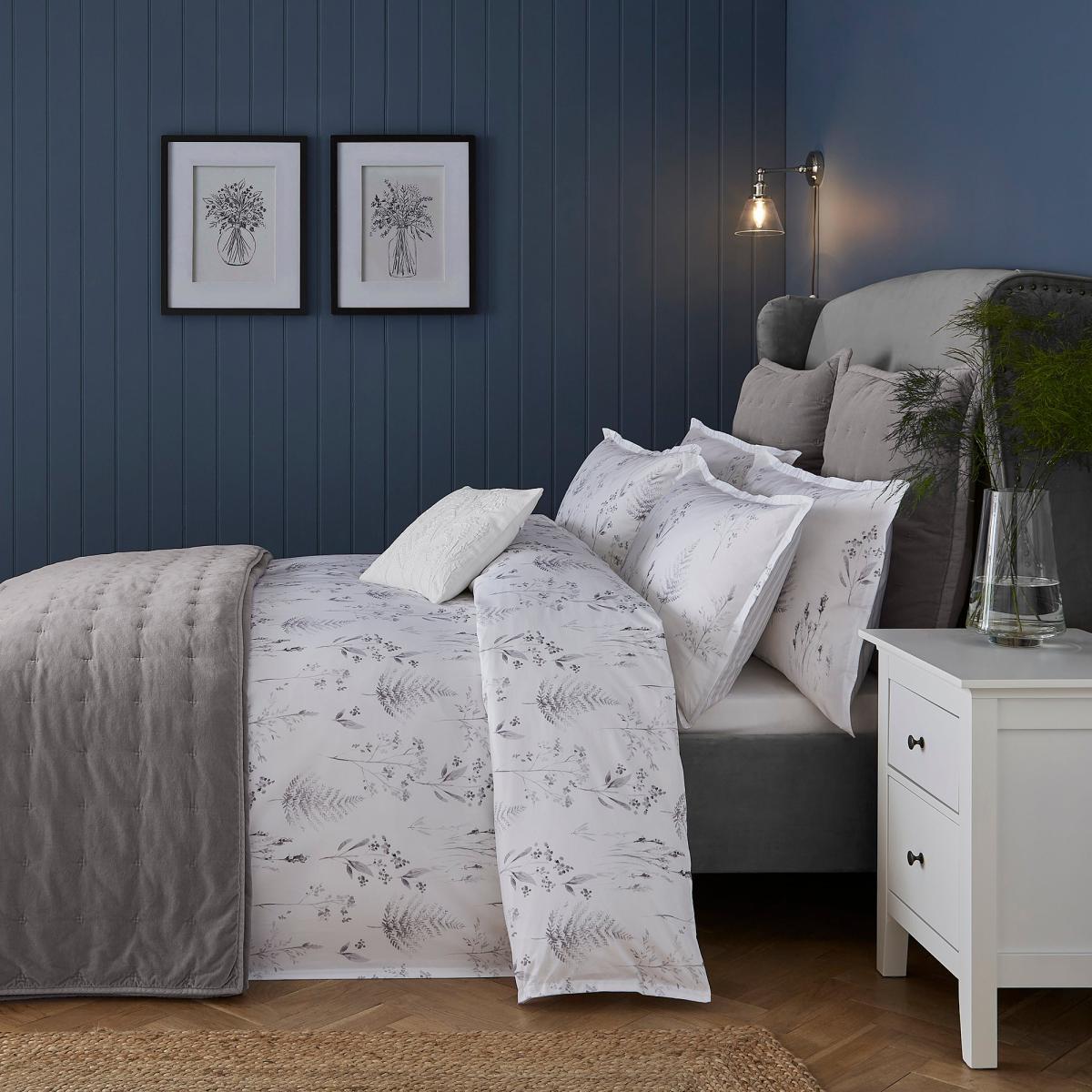 Dorma Purity Botanical 100% Cotton Duvet Cover and Pillowcase Set Grey – image 5