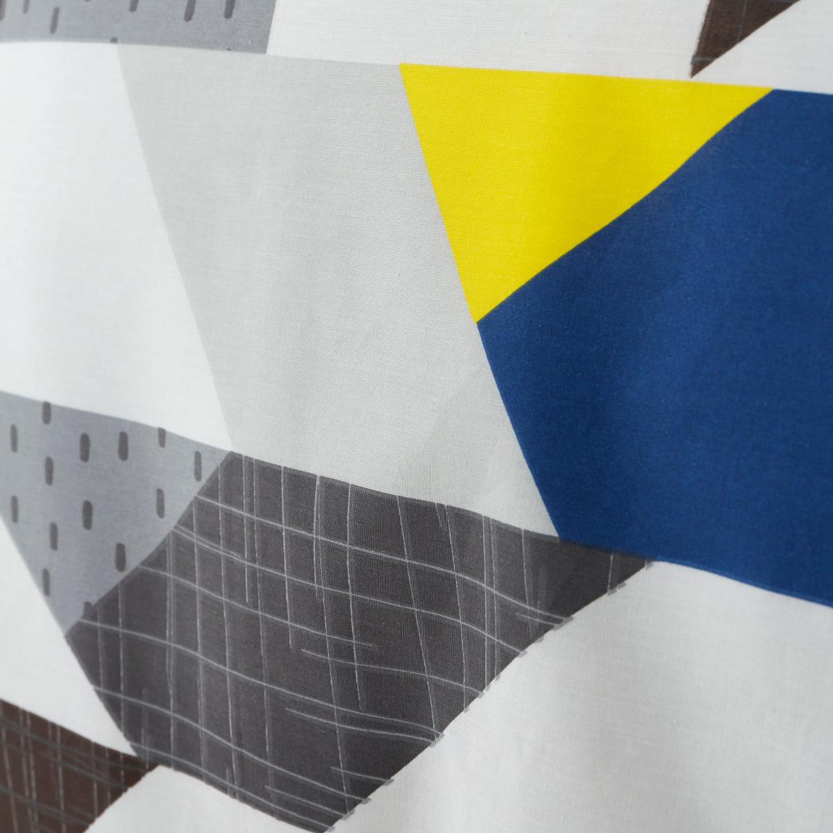 Graphic Geo 100% Cotton Duvet Cover and Pillowcase Set White, Blue and Yellow – image 3