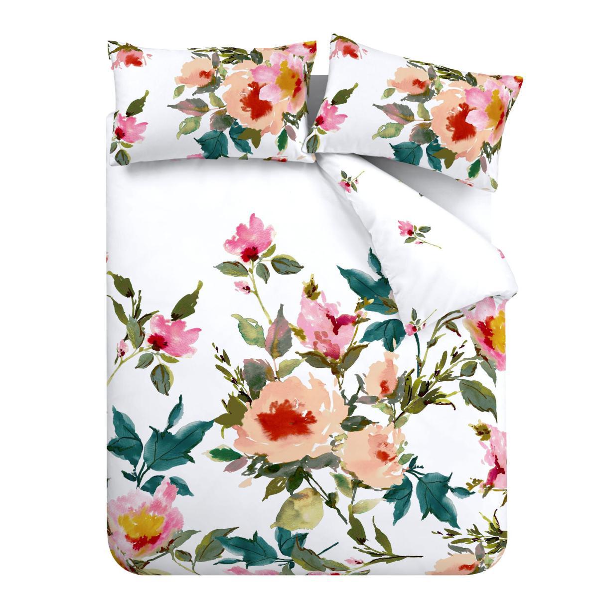 Catherine Lansfield Abstract Floral Duvet Cover and Pillowcase Set White – image 5