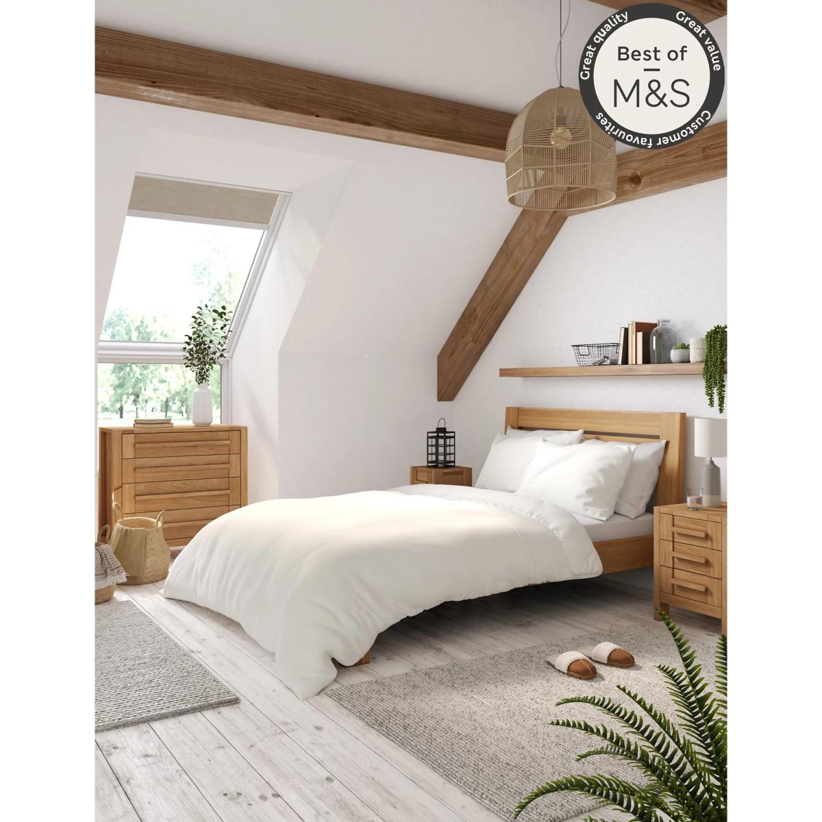 M&S Egyptian Cotton 230 Thread Count Duvet Cover - DBL - Sugar Plum, Sugar Plum,Ivory,Silver Grey,Midnight Navy,Cream,Slate Blue,White,Mink,Light Duck Egg,Light Wedgewood – image 2