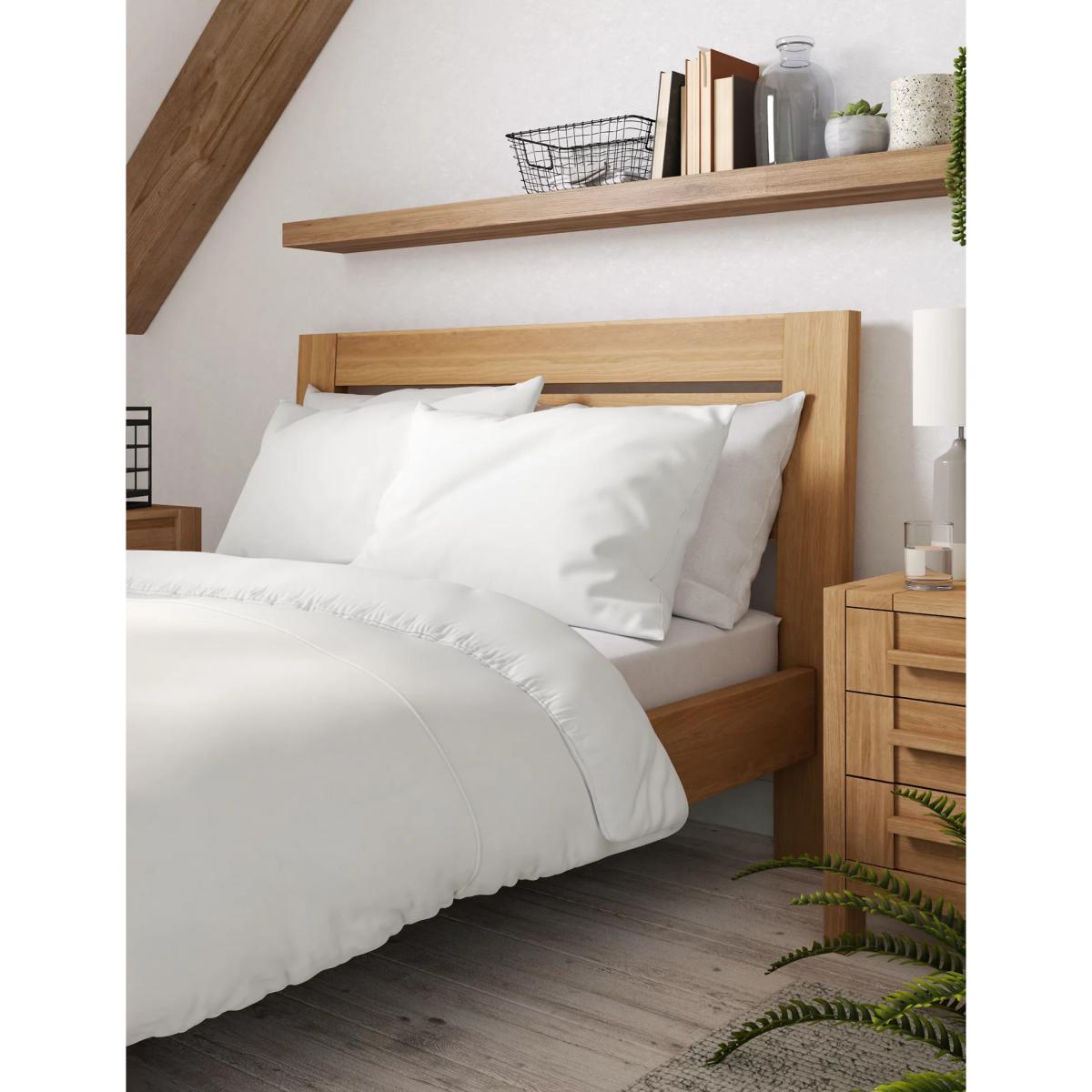 M&S Egyptian Cotton 230 Thread Count Duvet Cover - DBL - Sugar Plum, Sugar Plum,Ivory,Silver Grey,Midnight Navy,Cream,Slate Blue,White,Mink,Light Duck Egg,Light Wedgewood – image 4