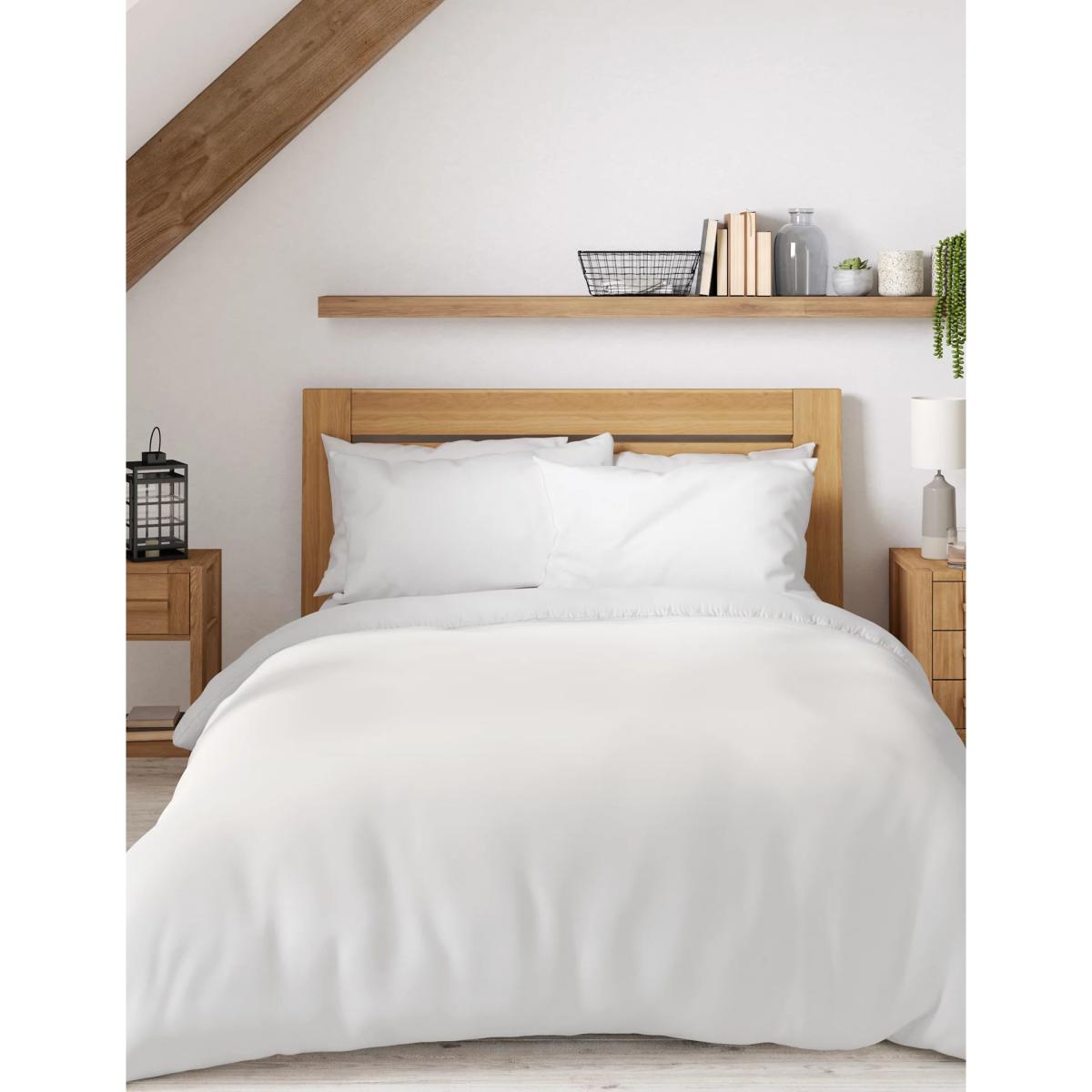 M&S Egyptian Cotton 230 Thread Count Duvet Cover - DBL - Sugar Plum, Sugar Plum,Ivory,Silver Grey,Midnight Navy,Cream,Slate Blue,White,Mink,Light Duck Egg,Light Wedgewood – image 5