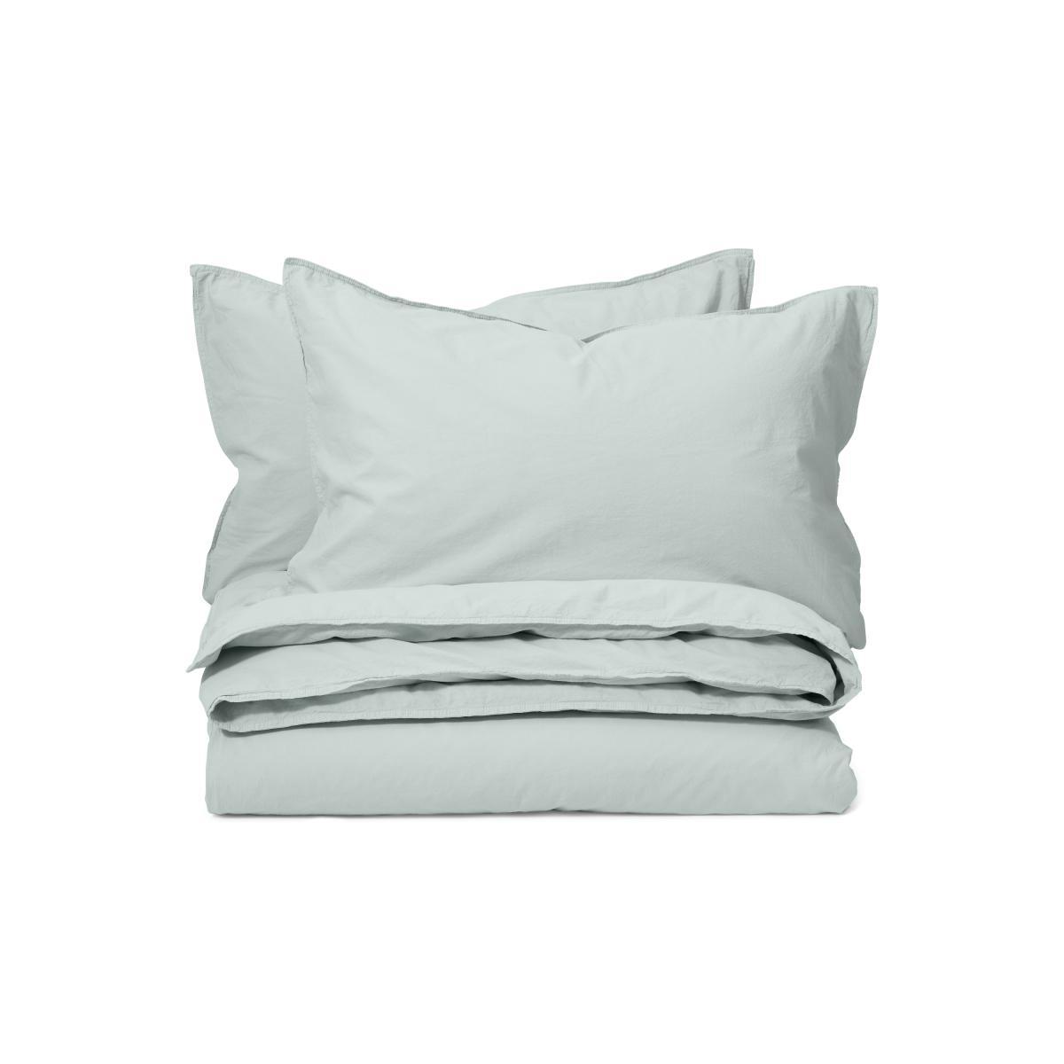 Alexia 100% Organic Stonewashed Cotton Duvet Cover + 2 Pillowcases, Double, Celedon Blue – image 2