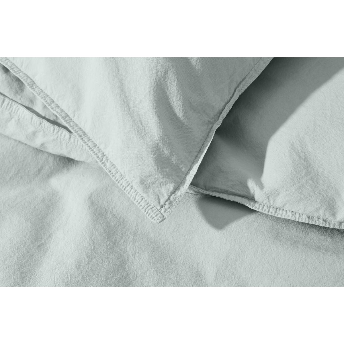 Alexia 100% Organic Stonewashed Cotton Duvet Cover + 2 Pillowcases, Double, Celedon Blue – image 5