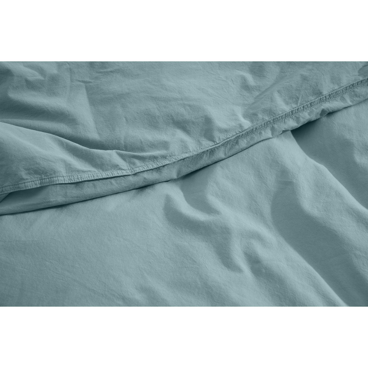 Alexia 100% Organic Stonewashed Cotton Duvet Cover + 2 Pillowcases, Double, Dusty Teal – image 6