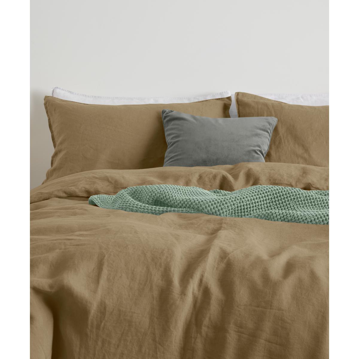 Brisa 100% Linen Duvet Cover + 2 Pillowcases Double, Soft Taupe – image 3
