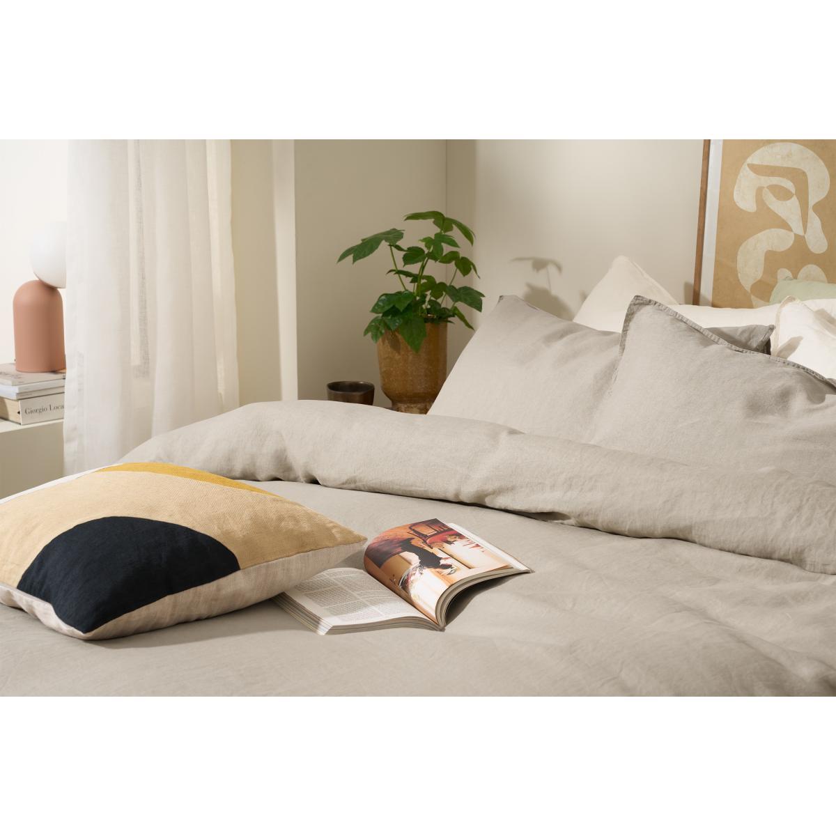 Brisa 100% Linen Duvet Cover, Double, Oatmeal  – image 5