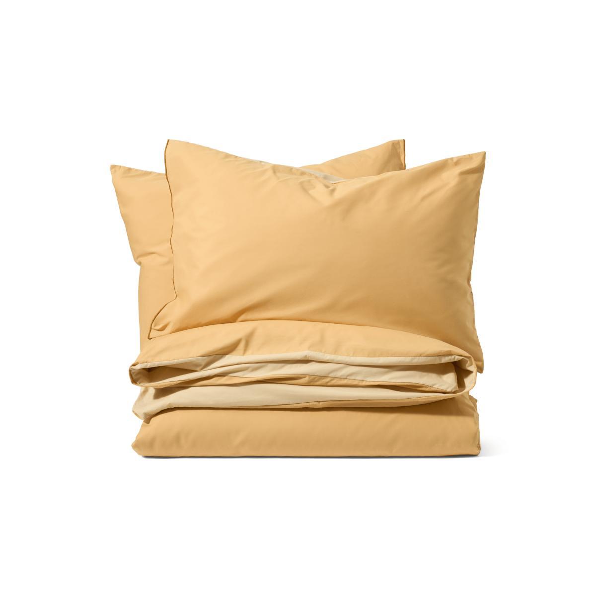 Solar 100% Cotton Reversible Duvet Cover + 2 Pillowcases, Double, Honey Brown & Natural – image 2