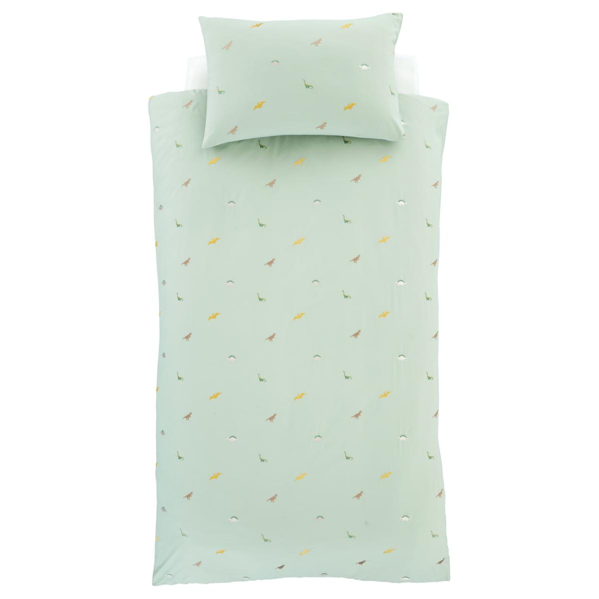 Catherine Lansfield Embroidered Dinosaur Duvet Cover Set - Double In Green – image 3