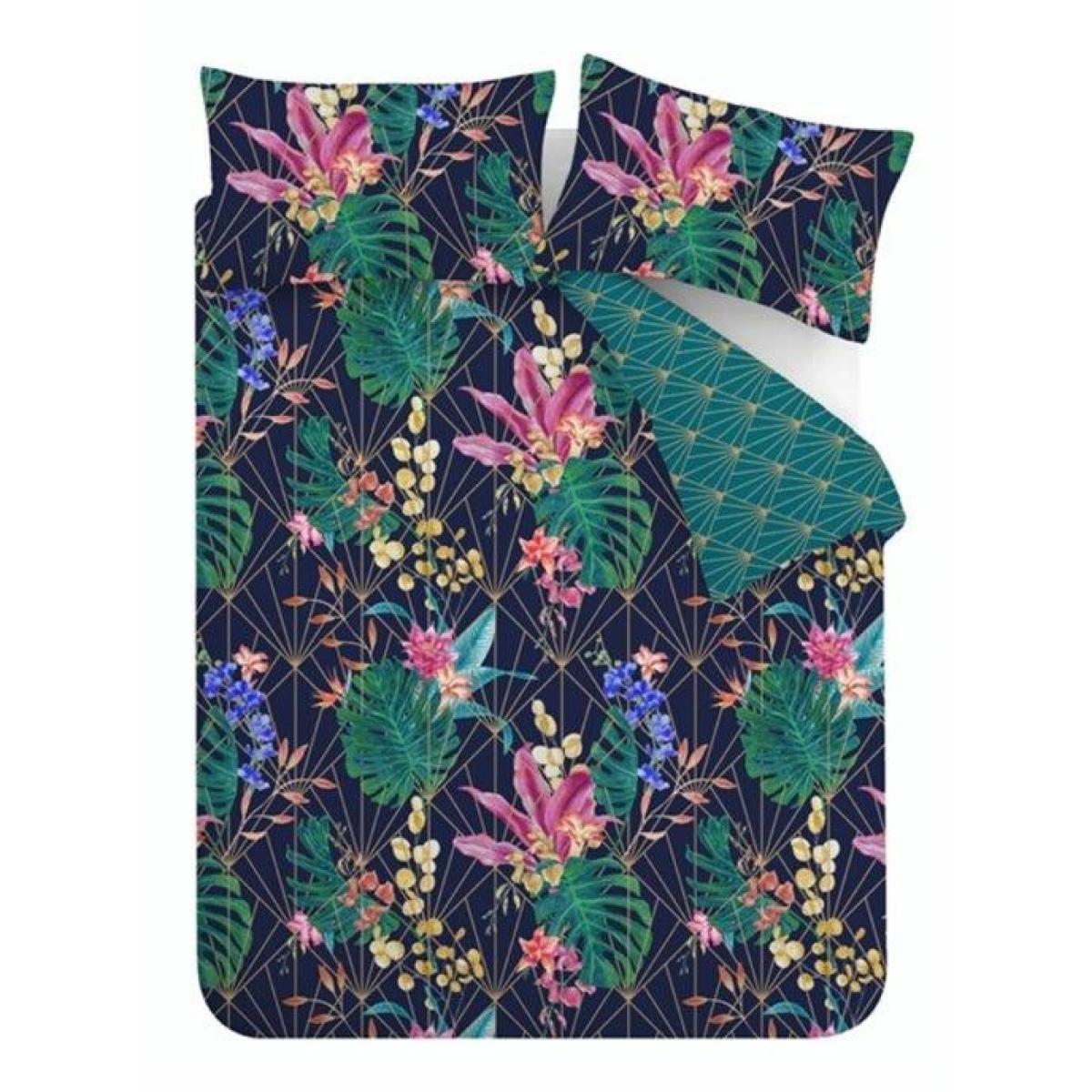 Hyperion Aloria Botanical Duvet Cover Set - Navy Blue - Double, Cotton, Geometric – image 2